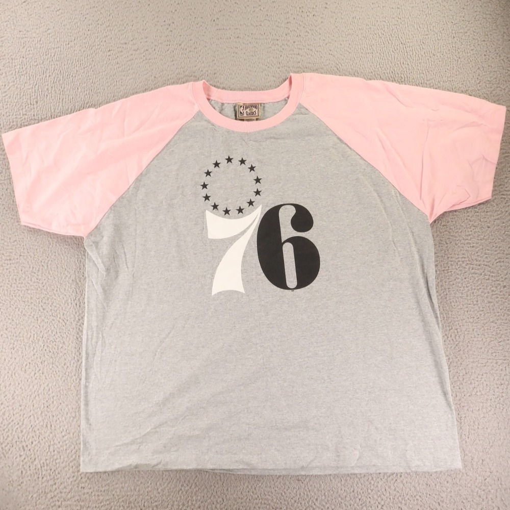Philadelphia 76ers Shirt Mens 3XL Cotton Raglan Tee Hardwood Classics Retro